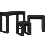 VidaXL Nesttafels 3 pcs Zwart Eiken Bewerkt hout