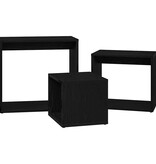 VidaXL Nesttafel 3 pcs Zwart Eiken Bewerkt hout