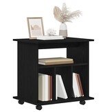 VidaXL Rolling Kast met wiel Zwart Eiken 60 x 45 x 55 cm Bewerkt hout