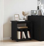 VidaXL Rolling Kast met wiel Zwart Eiken 60 x 45 x 55 cm Bewerkt hout