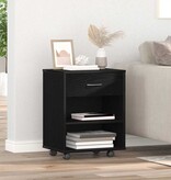 VidaXL Opbergkast met wiel Zwart Eiken 46 x 36 x 59 cm Bewerkt hout