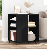 VidaXL Opbergkast met wiel Zwart Eiken 60 x 53 x 72,5 cm Bewerkt hout