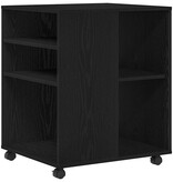 VidaXL Opbergkast met wiel Zwart Eiken 60 x 53 x 72,5 cm Bewerkt hout