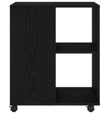 VidaXL Opbergkast met wiel Zwart Eiken 60 x 53 x 72,5 cm Bewerkt hout