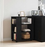 VidaXL Opbergkast met wiel Zwart Eiken 60 x 35 x 75 cm Bewerkt hout