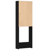 VidaXL Wasmachinekast Zwart Eiken 64 x 24 x 190 cm Bewerkt hout