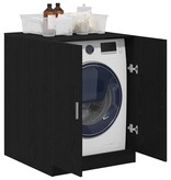 VidaXL Wasmachinekast met opslag Zwart Eiken 70,5 x 71,5 x 91,5 cm
