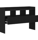 VidaXL Dressoir met lade Zwart Eiken 105 x 30 x 70 cm Bewerkt hout