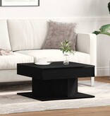 VidaXL Salontafel Zwart Eiken 57 x 57 x 30 cm Bewerkt hout