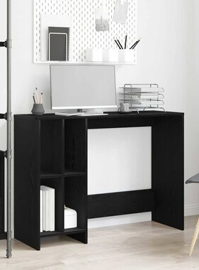 VidaXL Bureau met plank Zwart Eiken 102,5 x 35 x 75 cm Bewerkt hout