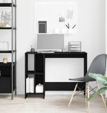 VidaXL Bureau met plank Zwart Eiken 102,5 x 35 x 75 cm Bewerkt hout