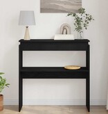 VidaXL Wandtafel Zwart Eiken 80 x 30 x 80 cm Bewerkt hout