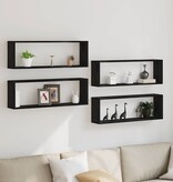 VidaXL Wandplank 4 pcs Zwart eiken 80 x 15 x 26 cm Bewerkt hout