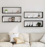 VidaXL Wandplank 4 pcs Zwart eiken 80 x 15 x 26 cm Bewerkt hout