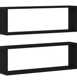 VidaXL Wandplank 2 pcs Zwart eiken 80 x 15 x 26 cm Bewerkt hout