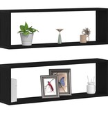 VidaXL Wandplank 2 pcs Zwart eiken 80 x 15 x 26 cm Bewerkt hout