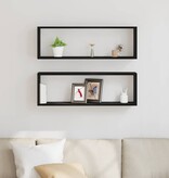 VidaXL Wandplank 2 pcs Zwart eiken 80 x 15 x 26 cm Bewerkt hout