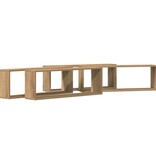 VidaXL Wandplank 4 pcs Ambachtelijk eiken 80 x 15 x 26 cm Bewerkt hout