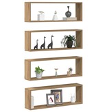VidaXL Wandplank 4 pcs Ambachtelijk eiken 80 x 15 x 26 cm Bewerkt hout