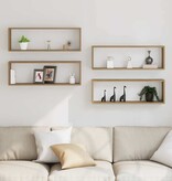 VidaXL Wandplank 4 pcs Ambachtelijk eiken 80 x 15 x 26 cm Bewerkt hout