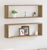 VidaXL Wandplank 2 pcs Ambachtelijk eiken 80 x 15 x 26 cm Bewerkt hout