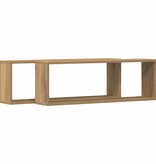 VidaXL Wandplank 2 pcs Ambachtelijk eiken 80 x 15 x 26 cm Bewerkt hout