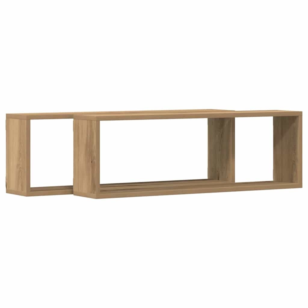 VidaXL Wandplank 2 pcs Ambachtelijk eiken 80 x 15 x 26 cm Bewerkt hout