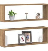 VidaXL Wandplank 2 pcs Ambachtelijk eiken 80 x 15 x 26 cm Bewerkt hout