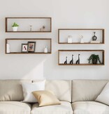 VidaXL Wandplank 4 pcs Oude hout 80 x 15 x 26 cm Bewerkt hout