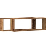 VidaXL Wandplank 2 pcs Oude hout 80 x 15 x 26 cm Bewerkt hout