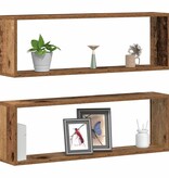 VidaXL Wandplank 2 pcs Oude hout 80 x 15 x 26 cm Bewerkt hout
