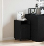 VidaXL Geweldig Kastenwagentje met wiel Zwart Eiken 33 x 38 x 60 cm