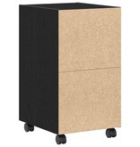 VidaXL Geweldig Kastenwagentje met wiel Zwart Eiken 33 x 38 x 60 cm