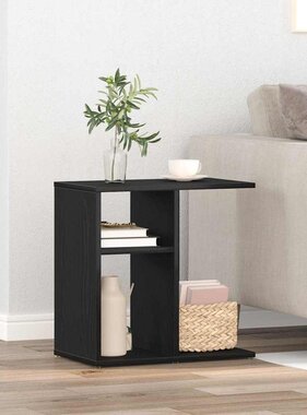 VidaXL Bijzettafel Zwart Eiken 50 x 30 x 50 cm Bewerkt hout