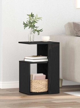 VidaXL Bijzettafel Zwart Eiken 36 x 30 x 56 cm Bewerkt hout