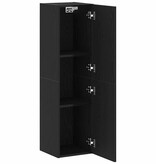VidaXL Wand TV Kast Zwart Eiken 30,5 x 30 x 110 cm Bewerkt hout