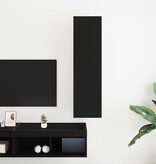 VidaXL Wand TV Kast Zwart Eiken 30,5 x 30 x 110 cm Bewerkt hout