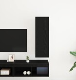 VidaXL Wand TV Kast Zwart Eiken 30,5 x 30 x 90 cm Bewerkt hout