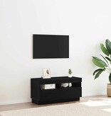 VidaXL TV-kast Zwart Eiken 80 x 35 x 40 cm Bewerkt hout