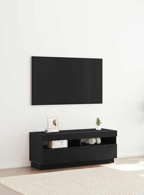 VidaXL TV-kast Zwart Eiken 100 x 35 x 40 cm Bewerkt hout