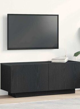 VidaXL TV-kast Zwart Eiken 100 x 35 x 40 cm Bewerkt hout