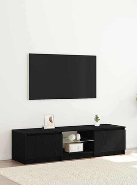VidaXL TV-kast Zwart Eiken 140 x 38,5 x 36 cm Bewerkt hout
