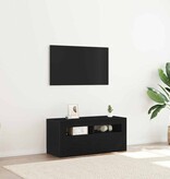 VidaXL TV-kast met lade Zwart Eiken 90 x 39 x 30 cm Bewerkt hout