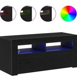 VidaXL TV-kast met lade Zwart Eiken 90 x 39 x 30 cm Bewerkt hout