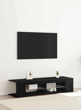 VidaXL TV-kast Zwart Eiken 135 x 39 x 30 cm Bewerkt hout