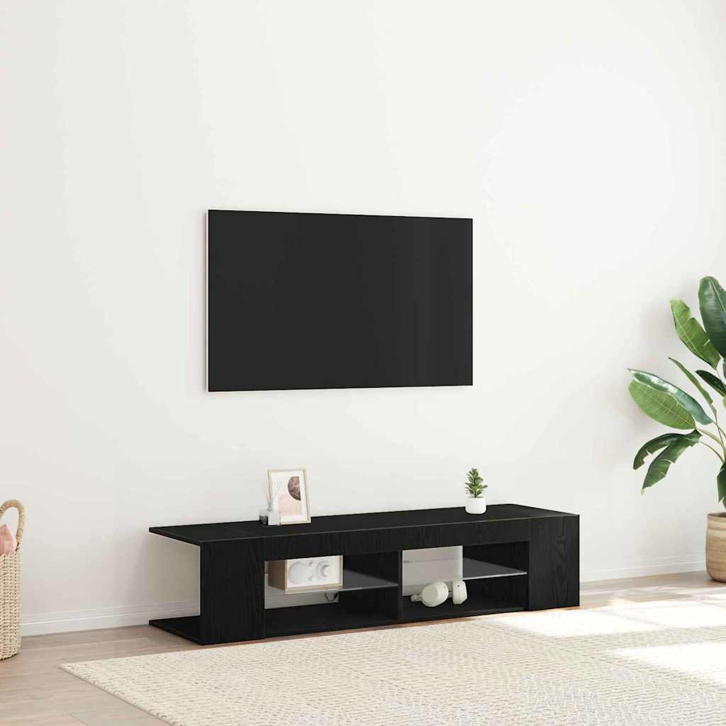 VidaXL TV-kast Zwart Eiken 135 x 39 x 30 cm Bewerkt hout