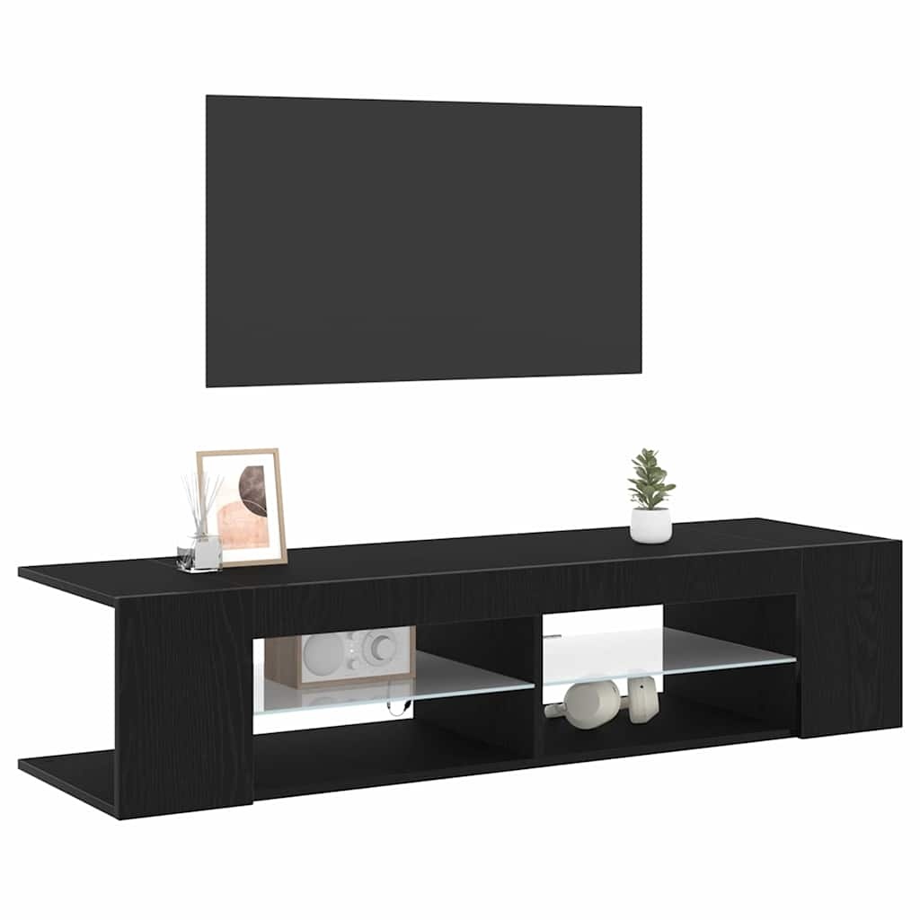 VidaXL TV-kast Zwart Eiken 135 x 39 x 30 cm Bewerkt hout
