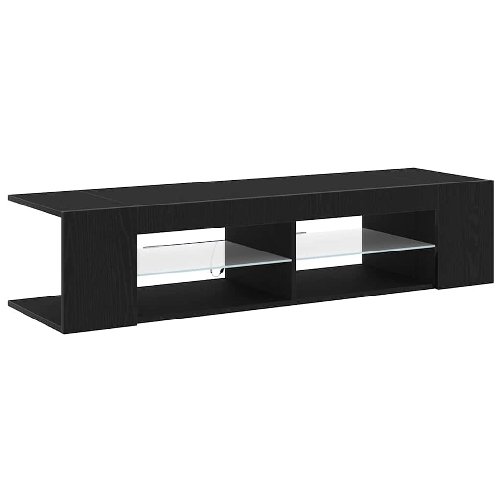 VidaXL TV-kast Zwart Eiken 135 x 39 x 30 cm Bewerkt hout