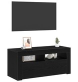 VidaXL TV-kast Zwart Eiken 90 x 35 x 40 cm Bewerkt hout