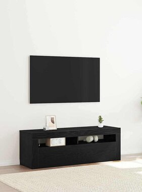 VidaXL TV-kast Zwart Eiken 120 x 35 x 40 cm Bewerkt hout